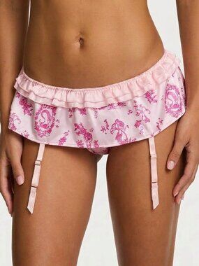 Victoria’s Secret Sexy Little Things Skirted Mermaid Thong Pink Garter NWT